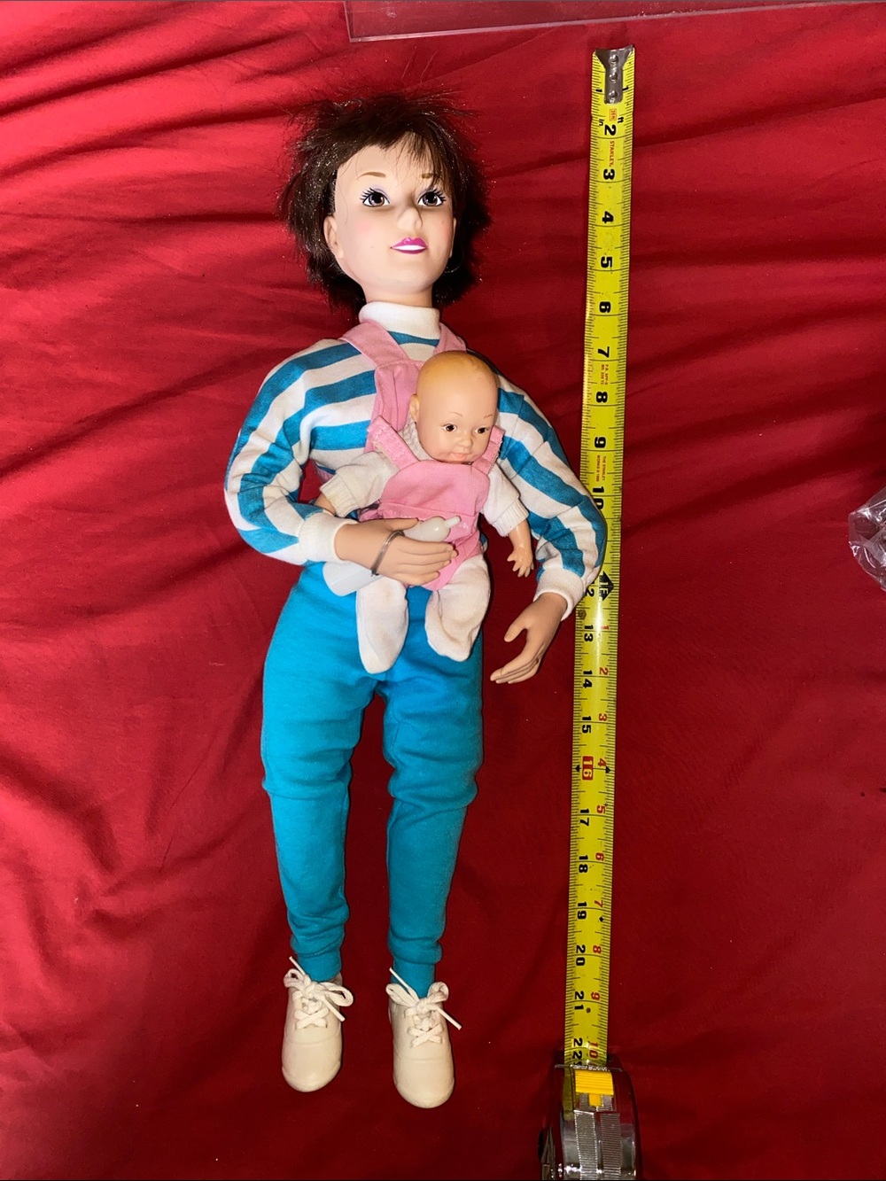 Vintage Family Doll Set - Blue & Pink Outfit